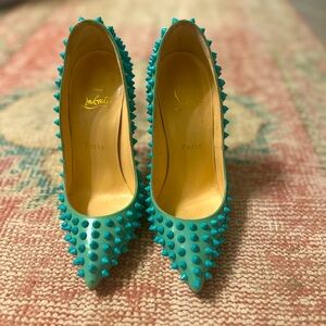 Christian Louboutin Blue Spiked Heels